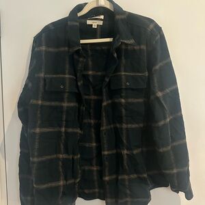 Madewell Dark Green Plaid Button-Up Shirt